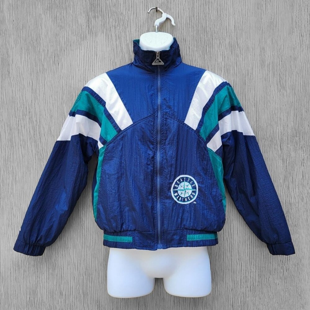 Vtg Genuine Stuff G-Stuff Seattle Mariners Windbreaker Jacket Sz Youth L (14-16)
